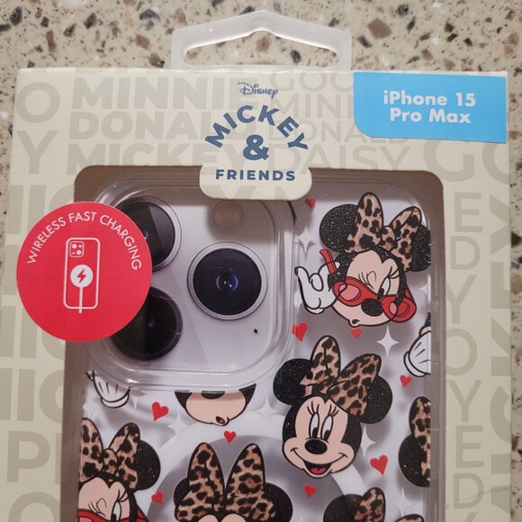 Disney Minnie Mouse Leopard iPhone 15 Pro Max Magsafe Protective Cellphone Case - Picture 3 of 5